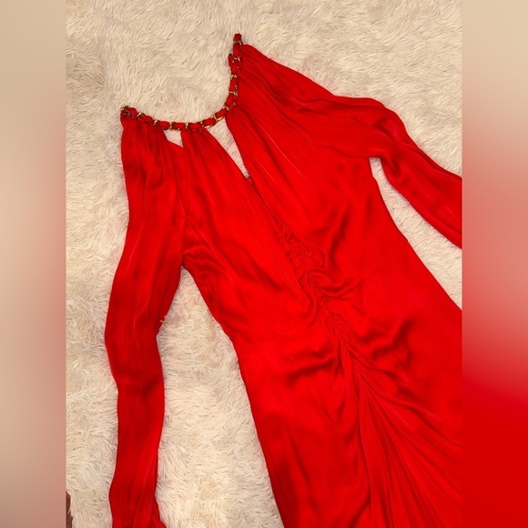 NWOT Veronica Beard Fayla Chain-Detail Dress in Watermelon sz 8 - Picture 7 of 11